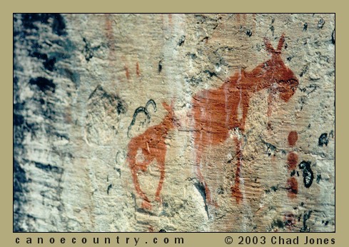 Pictographs on South Hegman Lake Ely, Minnesota